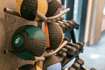 Fitness centre at loop featuring a weighted exercise ball